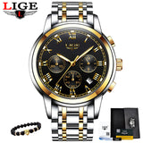LIGE Men's Watches Military Luxury Brand