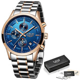 LIGE Watch Men Top Brand Luxury Chronograph